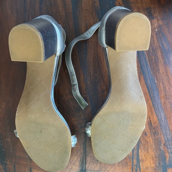 Grey Jack Rogers Block Heeled Sandal Size 7 - Picture 4 of 4